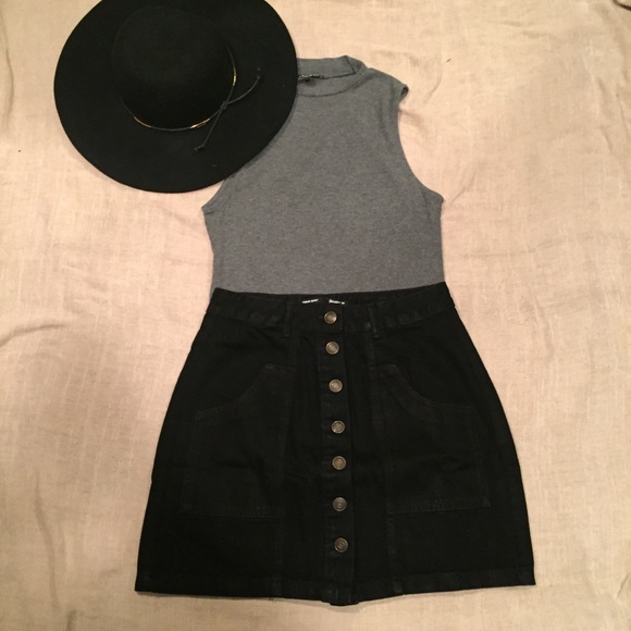 Express Tops - Express Ribbed Mock Neck Thong Bodysuit